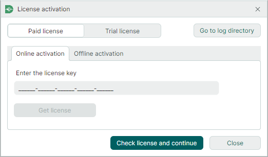 Activation window