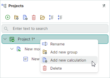 Add new calculation from context menu