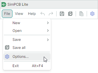File menu