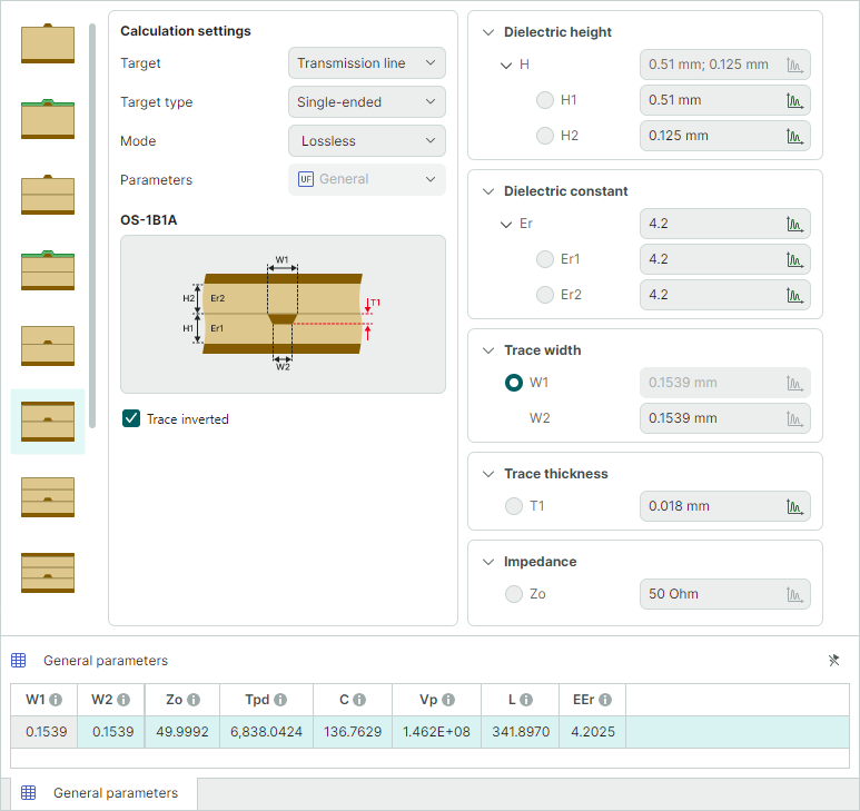 Calculate trace width