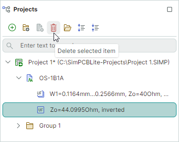 Delete calculation from toolbar
