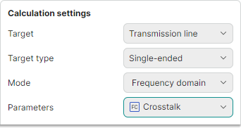 Crosstalk calculation settings