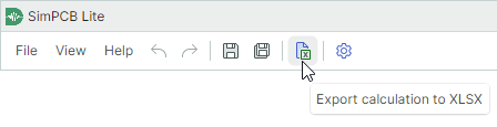 Export command in the main toolbar