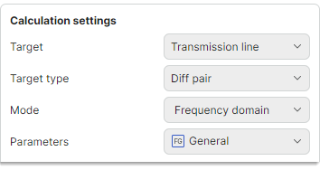 General Parameters mode