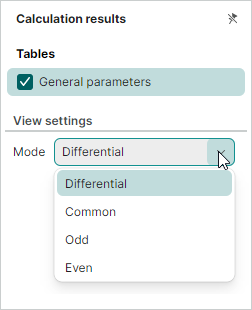 General Parameters - select diff mode