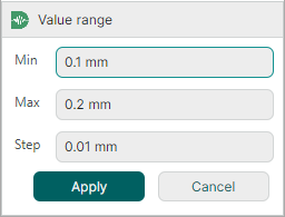 Value Range dialog