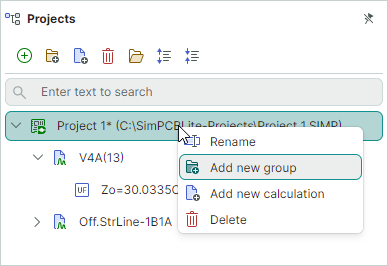 Add new group from context menu