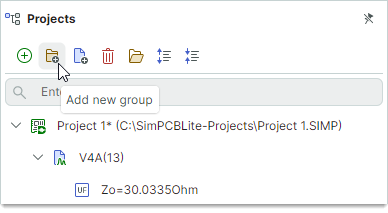Add new group from toolbar