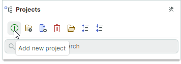 Create project from toolbar