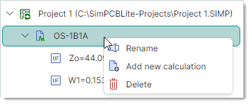 Context menu for model