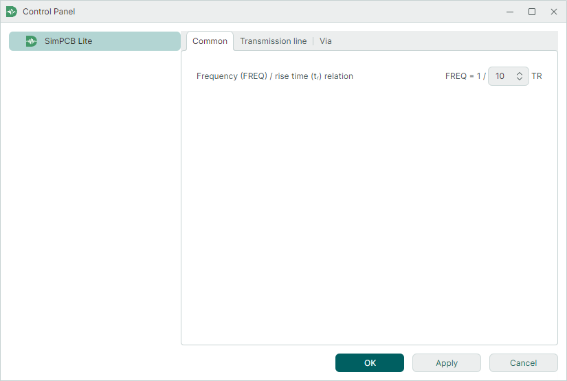 Control Panel - Common Settings
