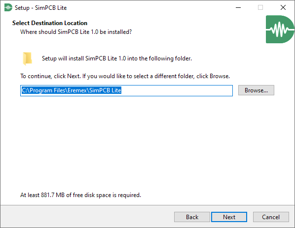 Select installation directory