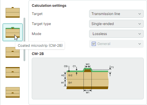 Initial calculation settings
