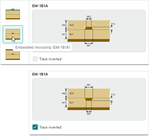 Example model with Trace inverted option