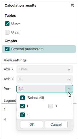 Crosstalk results for single-ended lines - Port setting