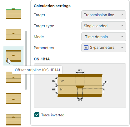 S-parameters calculation settings