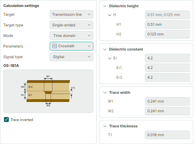 Switch to crosstalk calculations