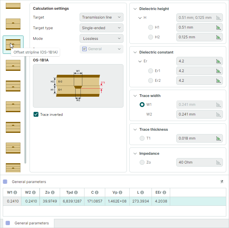 Calculate trace width