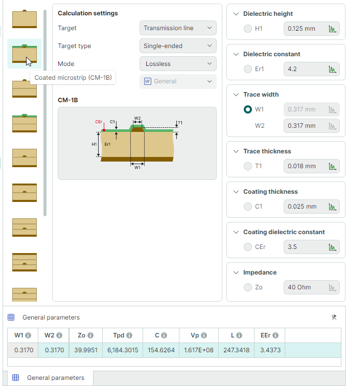 Calculate trace width