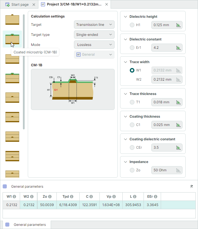 Calculate trace width