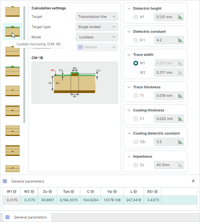 Calculate trace width