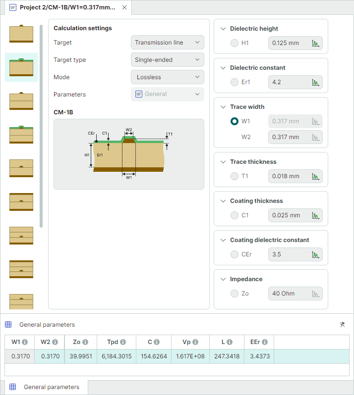Calculate trace width